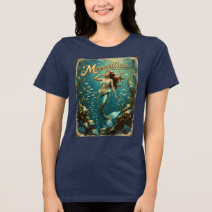 Mermaid Queen Underwater Womens Ocean Fantasy T-Sh Tri-Blend Shirt