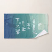Mermaid Quote Ocean Waves Hand Towel Handtuch (Handtuch)
