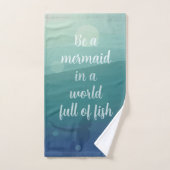 Mermaid Quote Ocean Waves Hand Towel Handtuch (Handtuch)