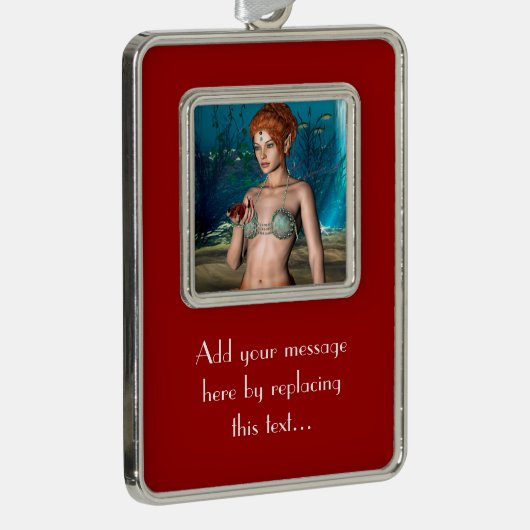 Mermaid Rahmen-Ornament Silber (Rechts)