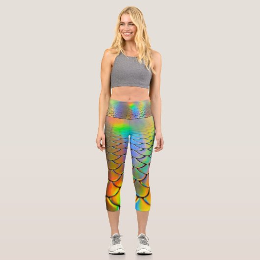 Mermaid Rainbow Capri Leggings (Vorderseite)