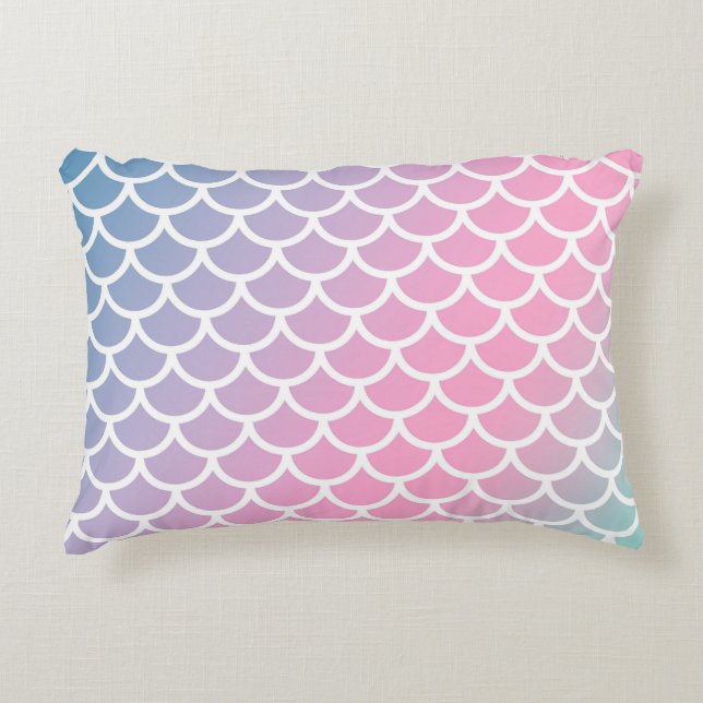 Mermaid Rainbow Farben Dekokissen (Vorderseite)