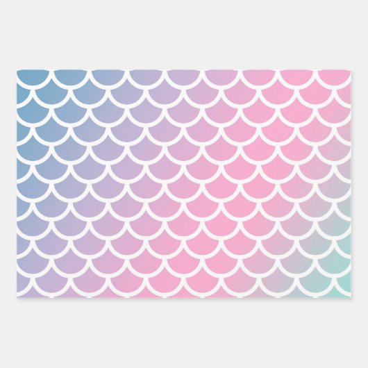 Mermaid Rainbow Farben Geschenkpapier Set (Vorderseite)
