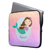 Mermaid Rainbow Glitzer Niedlich Laptopschutzhülle (Vorderseite Links)