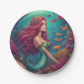 Mermaid Red Pappteller (Vorderseite)