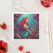 Mermaid Red Serviette (Beispiel)