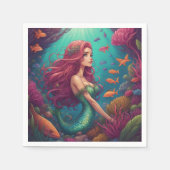 Mermaid Red Serviette (Vorderseite)