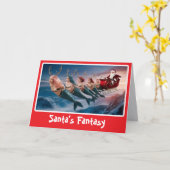 Mermaid Reindeer Karte (Gelbe Blume)