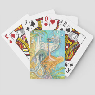Mermaid Riding Merhorse Unicorn DECK OF CARDS Spielkarten
