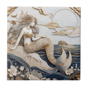 Mermaid Right Side Imitats Relief Japanisch Asiati Fliese