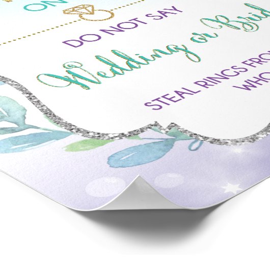 Mermaid Ring Game Wedding oder Bride Brautparty Poster (Ecke)