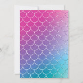 Mermaid Roller Skaten Birthday Party Einladung (Rückseite)