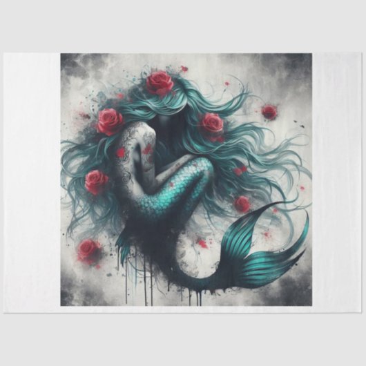 Mermaid-Rose Seidenpapier (Vorderseite)