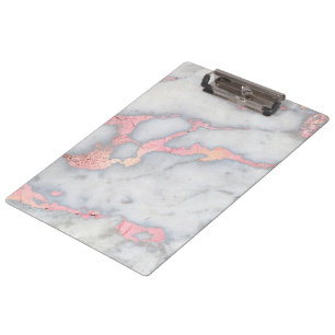 Mermaid Rosegold Glitzer Marble Klemmbrett