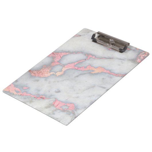 Mermaid Rosegold Glitzer Marble Klemmbrett (Schrägansicht)