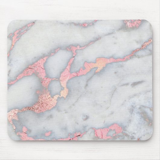 Mermaid Rosegold Glitzer Marble Mousepad (Vorne)