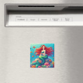Mermaid Rotes Haar Magnet (In Situ (Geschirrspüler))