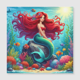 Mermaid Rothaar Magneteinladung