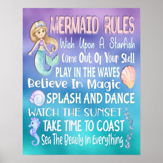Mermaid Rules Wall Art - 16x20 Poster (Vorne)