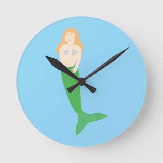 Mermaid Runde Wanduhr (Vorderseite)