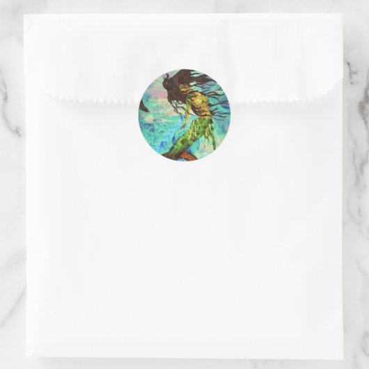 Mermaid Runder Aufkleber (Tasche)