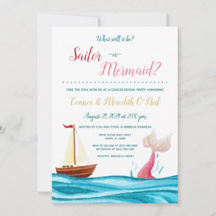 Mermaid/Sailor Nautical Gender Reveal Einladung