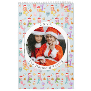 Mermaid Santa Christmas Foto Kalender