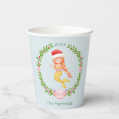 Mermaid Santa Christmas Pappbecher (Rückseite)