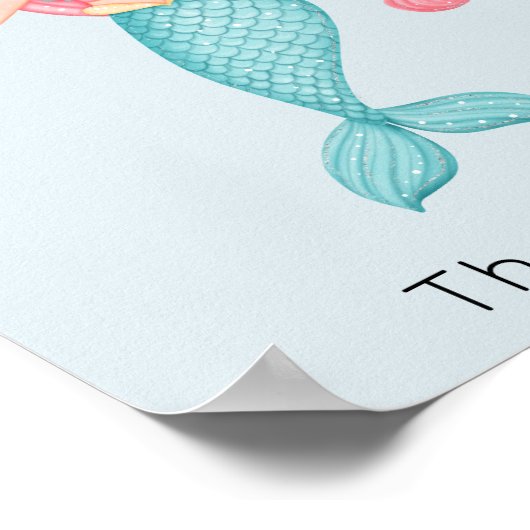 Mermaid Santa Christmas Poster (Ecke)