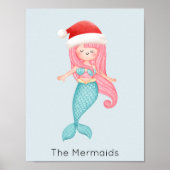 Mermaid Santa Christmas Poster (Vorne)