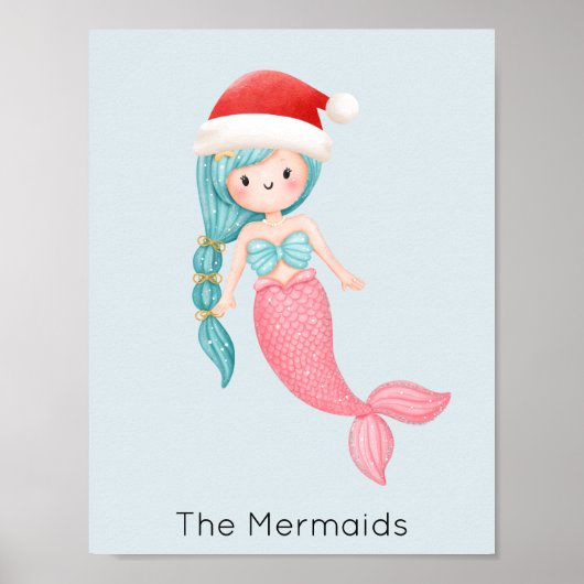 Mermaid Santa Christmas Poster (Vorne)