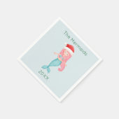 Mermaid Santa Christmas Serviette (Ecke)
