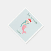 Mermaid Santa Christmas Serviette (Ecke)