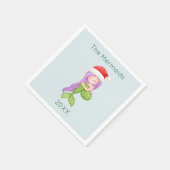 Mermaid Santa Christmas Serviette (Ecke)