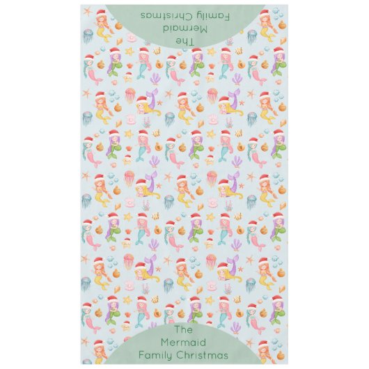 Mermaid Santa Christmas Tischdecke (Vorderseite)