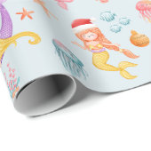 Mermaid Santa Pattern Weihnachten Geschenkpapier (Rolleneckpunkt)