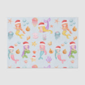 Mermaid Santa Pattern Weihnachten Seidenpapier (Vorderseite)