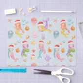 Mermaid Santa Pattern Weihnachten Seidenpapier (Handwerk)