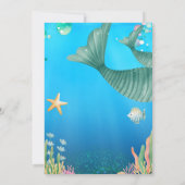 Mermaid Save the Date Baby Dusche Einladung (Rückseite)