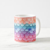 Mermaid Scale farbenfrohe Muster Kaffeetasse (VorderseiteRechts)