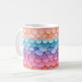 Mermaid Scale farbenfrohe Muster Kaffeetasse (Vorderseite Links)