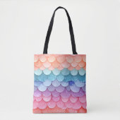 Mermaid Scale farbenfrohe Muster Tasche (Vorderseite)