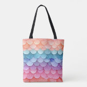 Mermaid Scale farbenfrohe Muster Tasche (Rückseite)