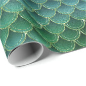 Mermaid Scale Gold Glitzer Geschenkpapier (Rolleneckpunkt)
