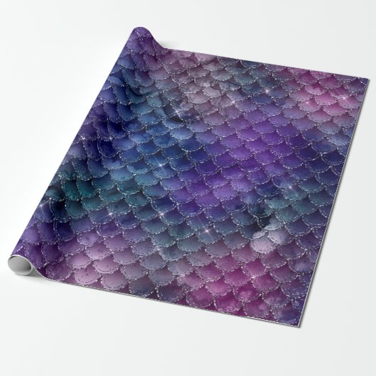 Mermaid Scale Jewel Tone Wrapping Paper Geschenkpapier (Ungerollt)