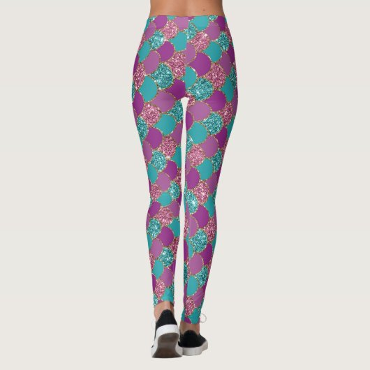 Mermaid Scale Leggings | Yoga und Bootspflanzen (Rückseite)