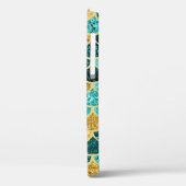 Mermaid Scales Aqua Handgeschriebener Name Gold Case-Mate iPhone Hülle (Rückseite / Links)