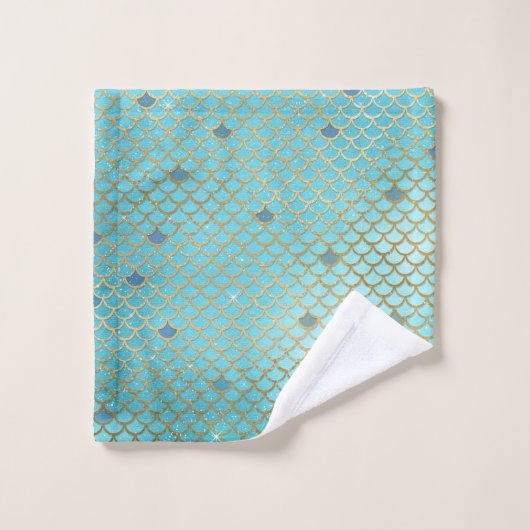 Mermaid Scales Badetuch Set (Waschlappen)