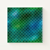 Mermaid Scales Blue Green Glitzer Name Sketchbook Notizblock (Rückseite)