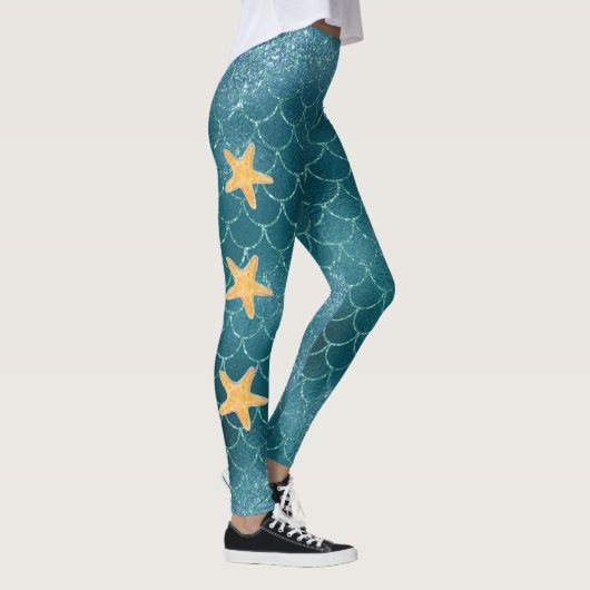 Mermaid Scales Blue Leggings (Rechts)